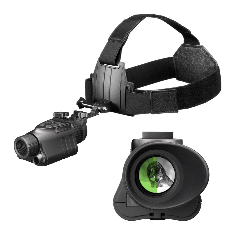 The Nightfox Prowl night vision goggles from 2 different angles.