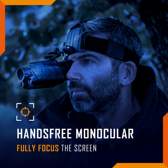 The screen of the Nightfox Prowl can be focused using the diopter, even while being handsfree.