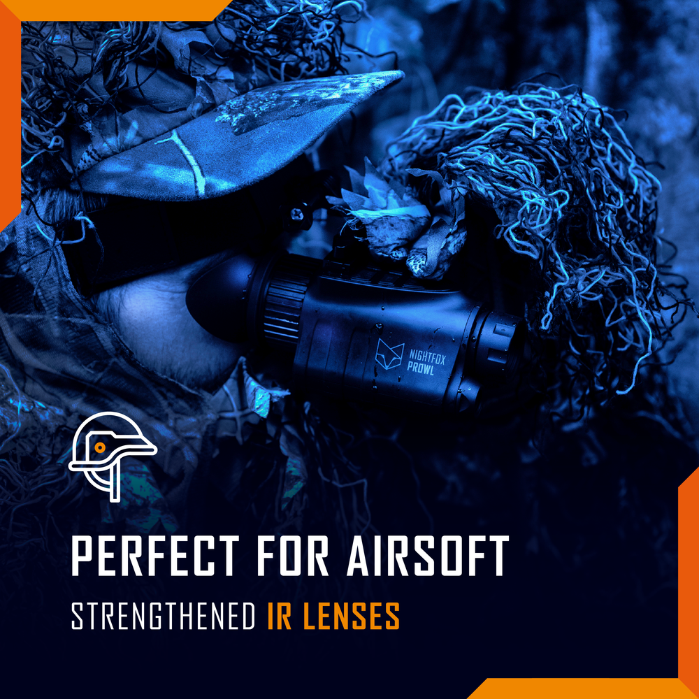 The Nightfox Prowl is perfect for airsoft as it has strengthened IR lenses and a protective cap for the sensor.