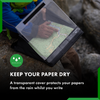 Using a waterproof clipboard by a loch