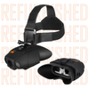 Black Swift night vision goggles with a headband on a white background with 'REFURBISHED' text.